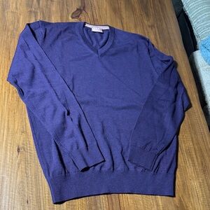 Thomas Pink Men's Rich Purple V-Neck Sweater